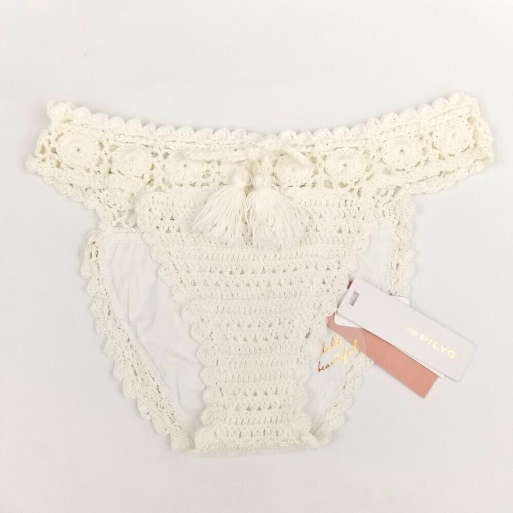 NWT PQ Swim Blair Halter Bikini Top and Lux Crochet Bikini Bottom Set S/M Boho - Picture 6 of 9